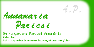 annamaria paricsi business card